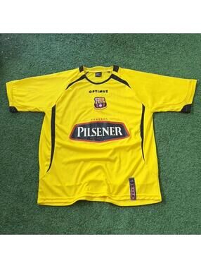 BSC Barcelona SC Pilsener Soccer Jersey Yellow Optimus Football Kit Cerveza L